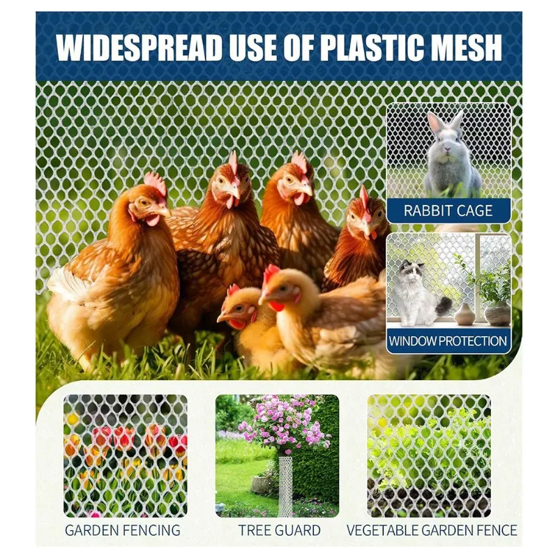 

ABFU-пластиковая куриная проволочная сетка для ограждения-садочный барьер для животных, для цветочной композиции, защиты от птицы