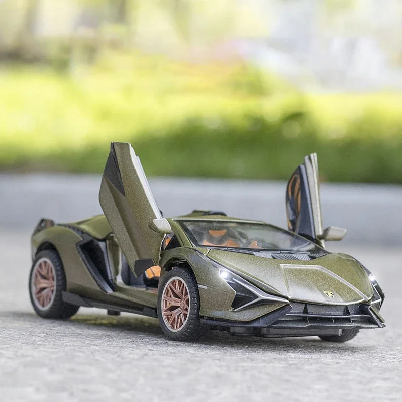 Lamborghini Sian Convertible Supercar modelo de coche de aleación, vehículo de juguete fundido a presión, juguetes para niños, regalos, F362, 1:32