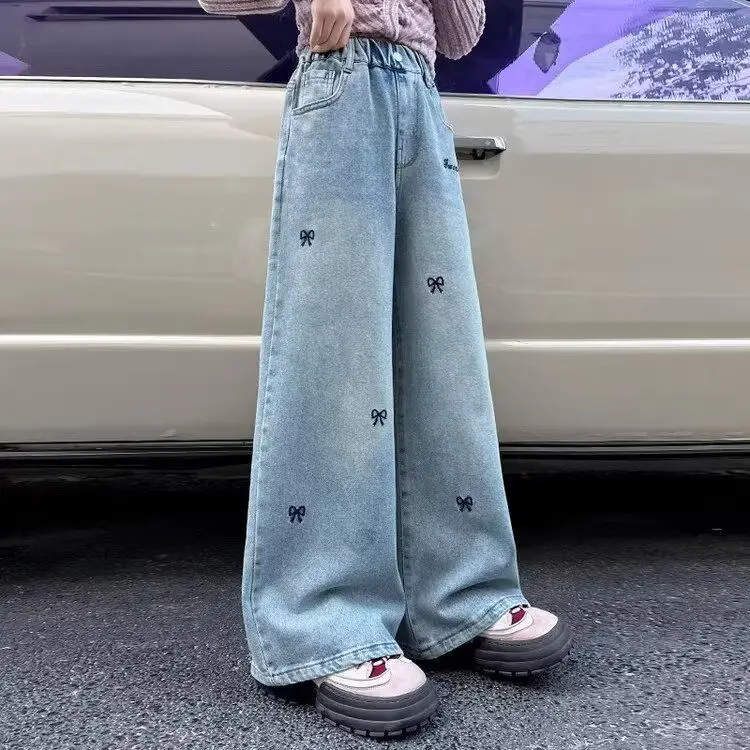 

2026 New Sle Women's Curved Knife Jeans High Waist Wide Leg Pants Retro Scythe Design Slimming Effect Casual Cotton Denim