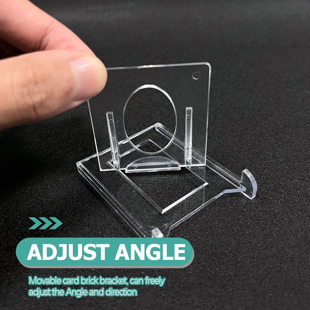

6pcs Adjustable Transparent Card Display Stands for Trading Cards Holder Easel Plates Rack Home