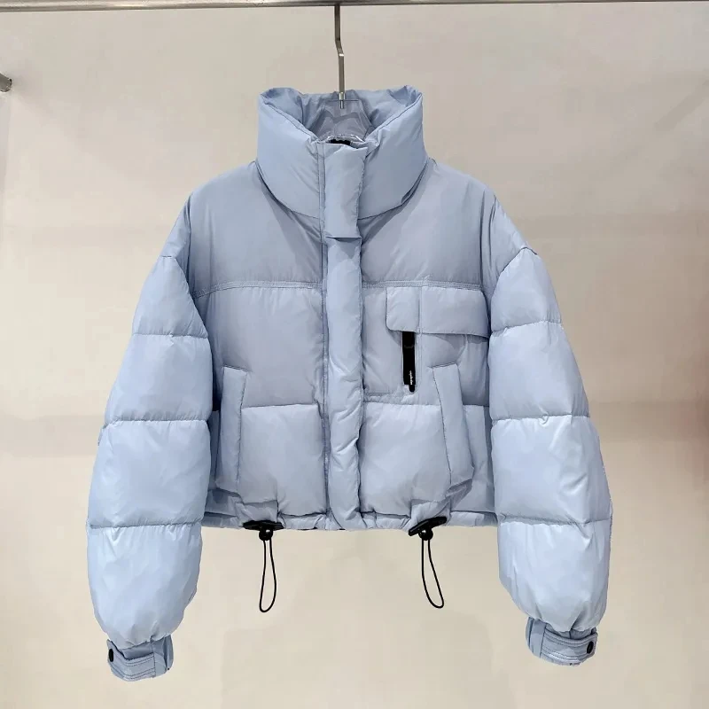 Women's New Winter Short Cotton Coat With Minimalist Stand Collar Thickened Warm Windproof Solid Korean Casual Fashion Outdoor