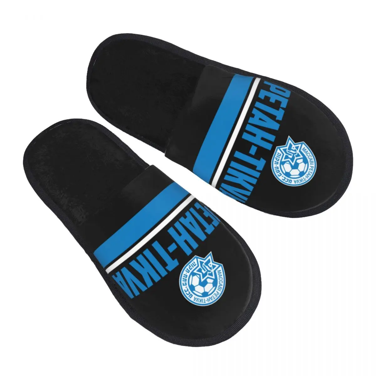 

Israel Maccabi Petah Tikva Fc Women and Men Slipper Fluffy Soft Plush Warm House Shoes Anti-Skid Cozy Plush