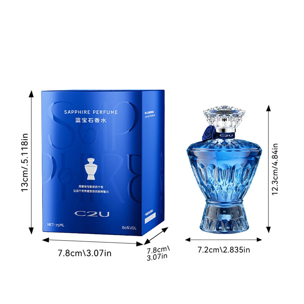 75ml Perfume de cavalheiro fragrância leve de longa duração fragrância azul oceano