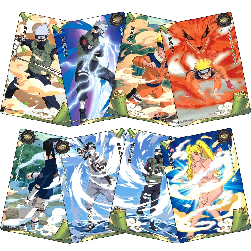 Naruto Ssr Series Uzumaki Naruto Kakashi Anime Characters Bronzing Rare Collection Flash Card Cartoon Toys Christmas Gift