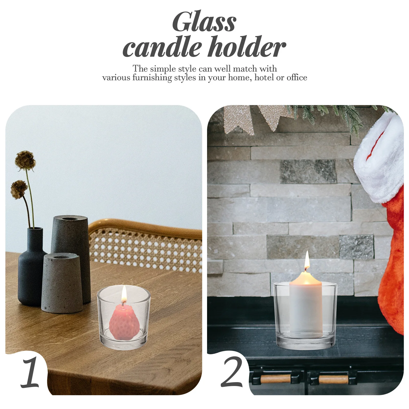 

8Pcs Premium Glass Holders Clear Pillar Stands for Table Centerpieces Banquets Home Decor Candlestick Holders