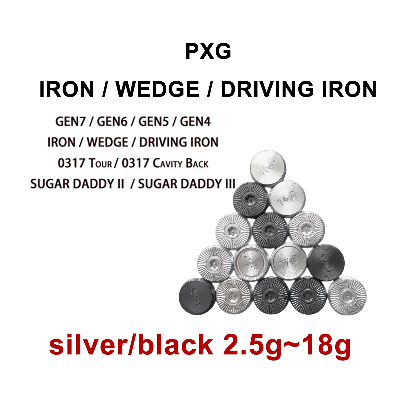 Irons & Wedges & Driving Iron 2.5G~18G Weight Screws Pxg Gen4 Gen5 Gen6 Gen7 0317X 0317t 0317Cb 0311 t P Xp Sugar Daddy
