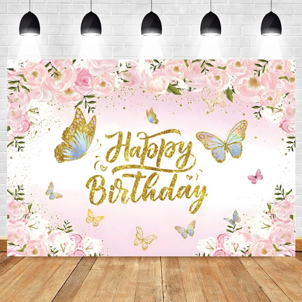 Toile de fond papillon pour anniversaire de filles, arrière-plan de photographie de fête préChristophe, accessoire de studio photo, princesse, fleur, arc-en-ciel, nouveau-né