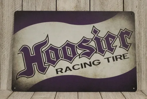 Hoosier Racing Tires Tin Sign Vintage Rustic Look Garage Mechanic Car Tire Shop sign