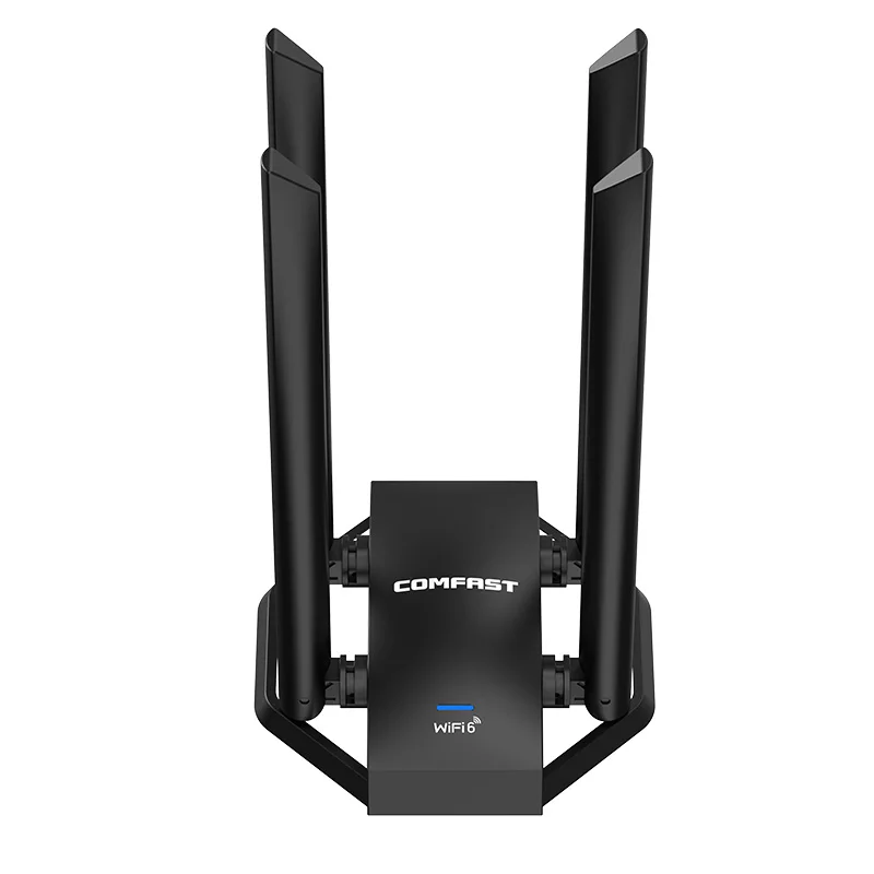 Tarjeta de red AX5400 Wifi 6 con 4 * 5dBi antenas tipo C a usb 3,0 Wi-fi Dongle 802.11ax 5Ghz 6Ghz 160mW, adaptador wifi de alta potencia