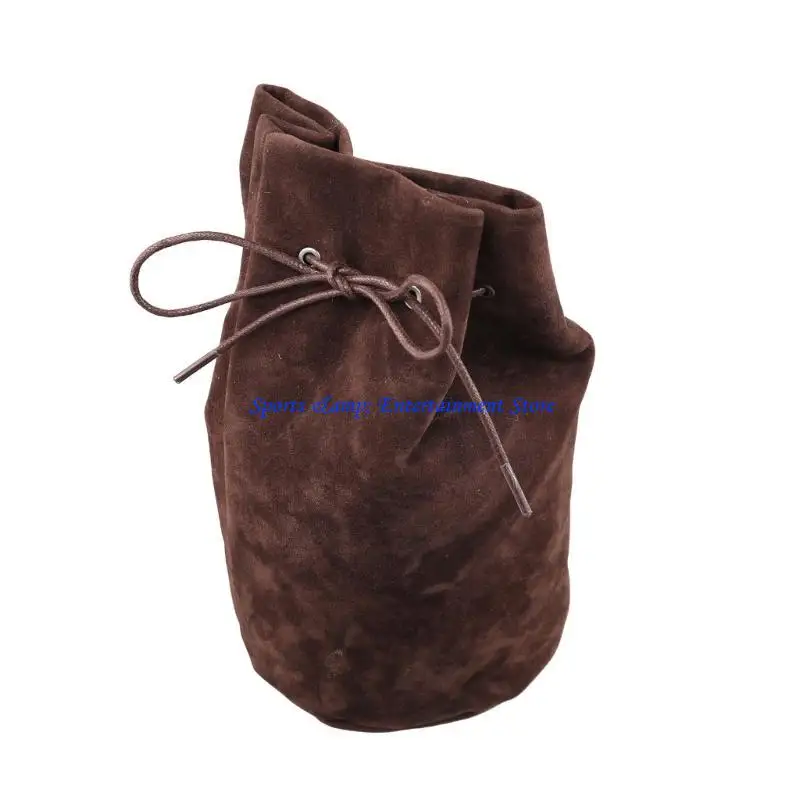 G7NF Medieval Belt Suedes Drawstring Bag Portable Purse Vintage Costume