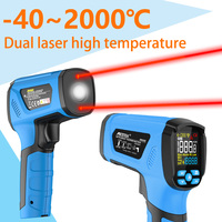 Ultra Infrared Thermometer 400/2000°C Dual Laser Point Non-Contact Temperature Meter High/low Alarm with Industrial K-type Probe