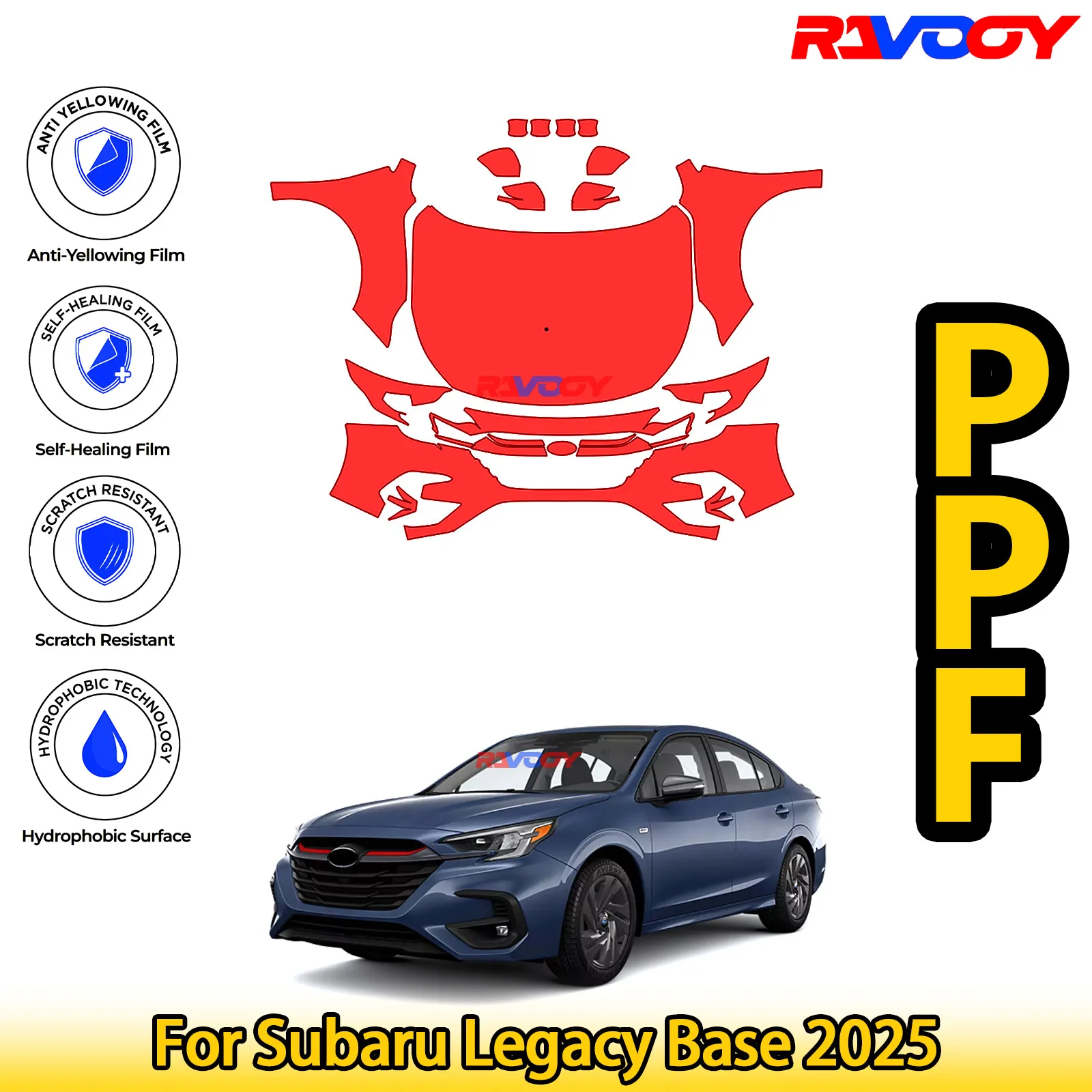 

For Subaru Legacy Base 2025 Glossy Matte Black Precut front PPF Kit Paint Protection Film