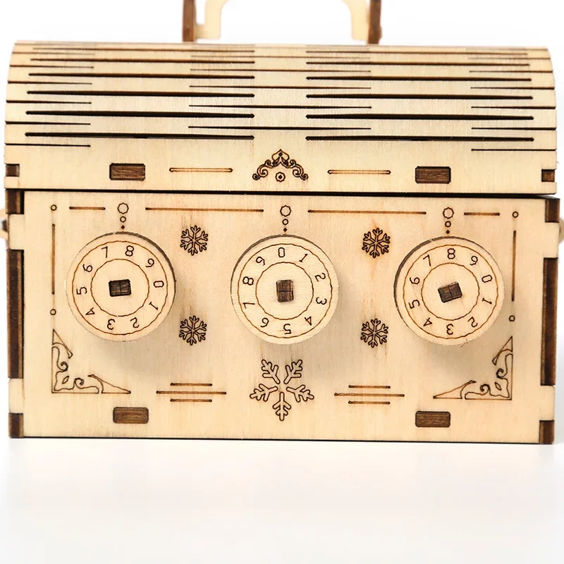 Puzzle 3D en bois pour enfant et adulte, boîte de rangement avec mot de passe, modèle de nuit de construction, jouet, kit d'assemblage, DIY