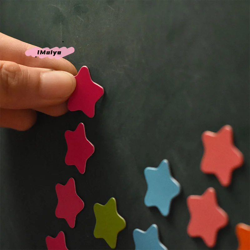 M-20pcs Star Shape Fridge Magnet Mix Colors Message Board Magnetic Refrigerator Sticker Home Kitchen Decoration Accessories