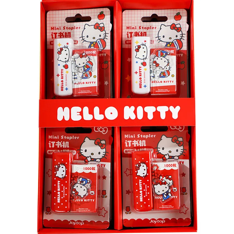 

New model Hello Kitty Stapler Embosser Punch Cartoon Student Notebook Stamp Embosser Supplies Gifts
