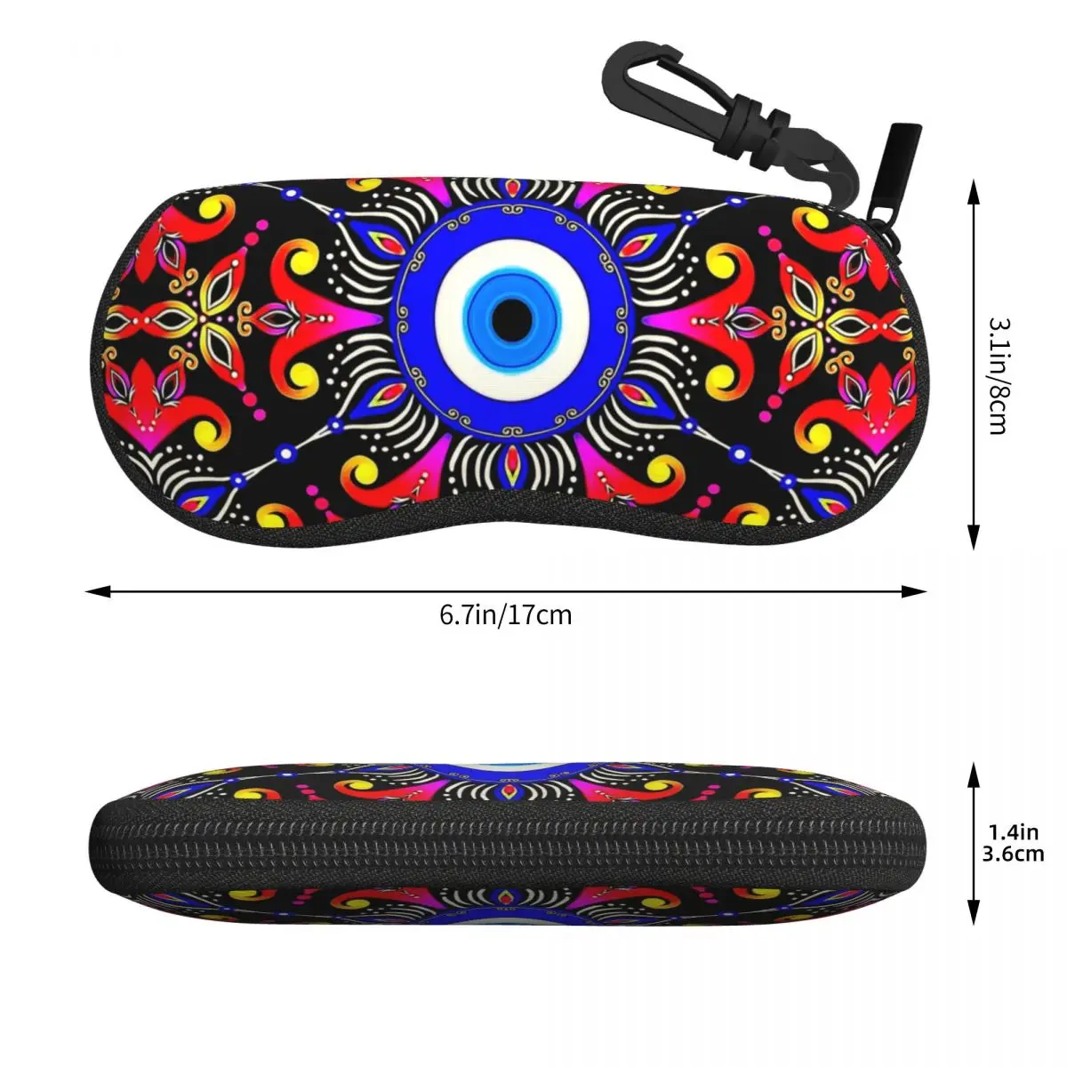 Custom Mediterranean Evil Eye Shell Eyeglasses Case Women Men Fashion Turkish Amulet Culture Glasses Case Sunglasses Box Pouch