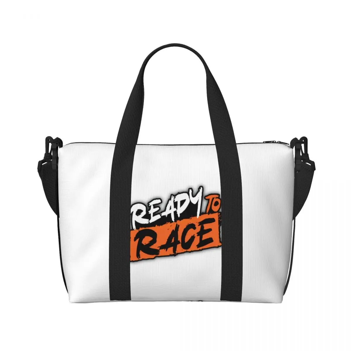 Custom Ready To Race Tote Bag Women Large Capacity Motorcycle Rider Racing Sport Gym Beach Shoulder Travel Bag