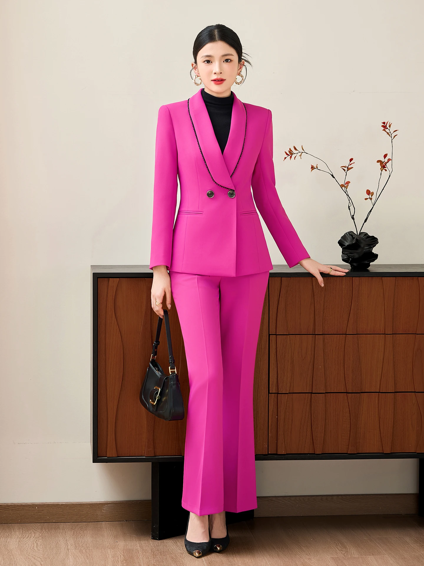 

AIyssa Fashionable professional women's attire, exquisite elegant two-piece pant + suit jacket. 2025 autumn winter new styles