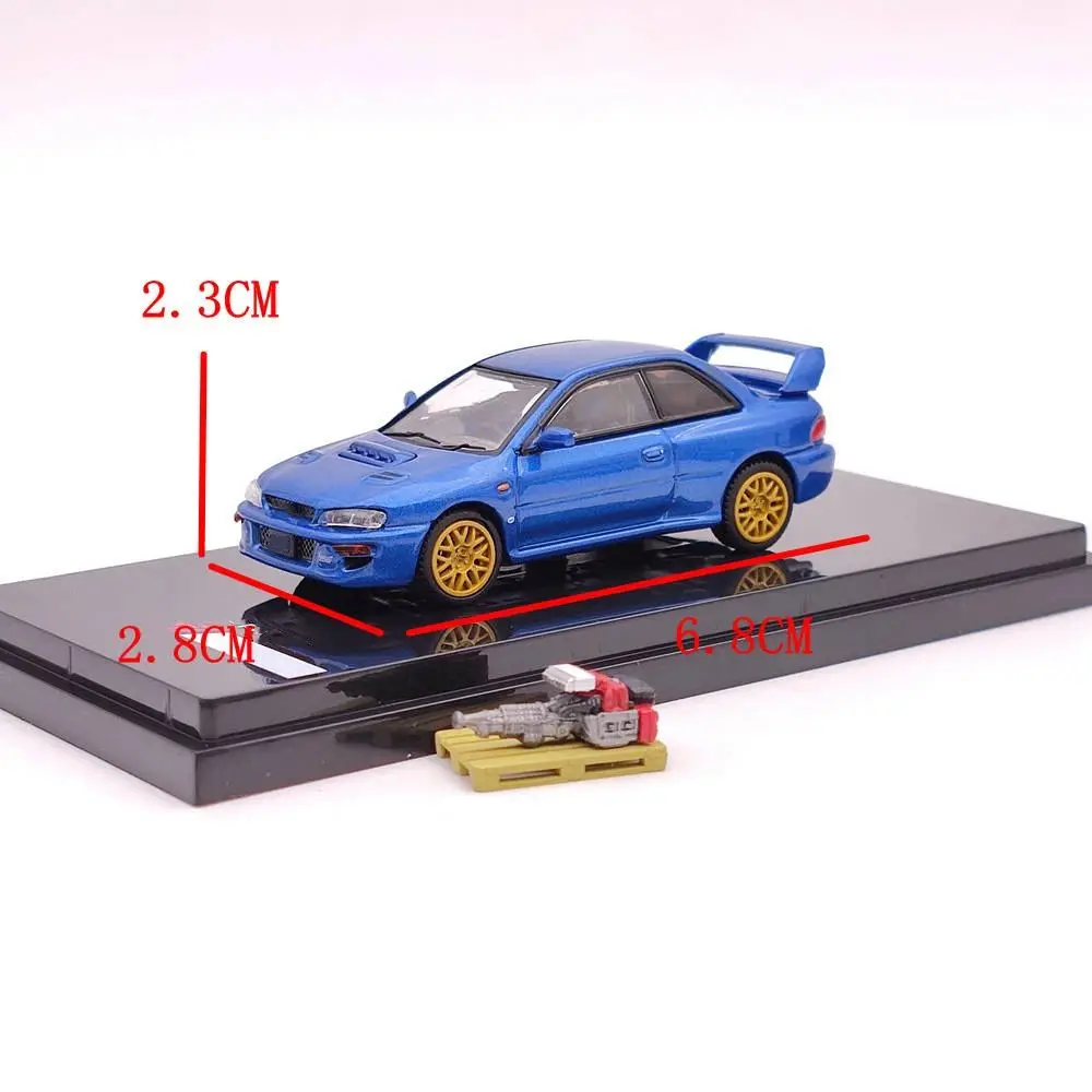 Hobby Japón 1/64 para IMPREZA 22B STi versión GC8 con modelo de pantalla de motor azul HJ641041BL coche fundido a presión colección en miniatura Auto