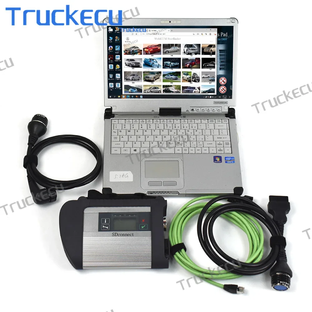 for MB STAR C4 wifi doip Multiplexer for Benz Xentry Das Wis Epc Car Truck van bus Diagnostic Tool +CF C2 laptop