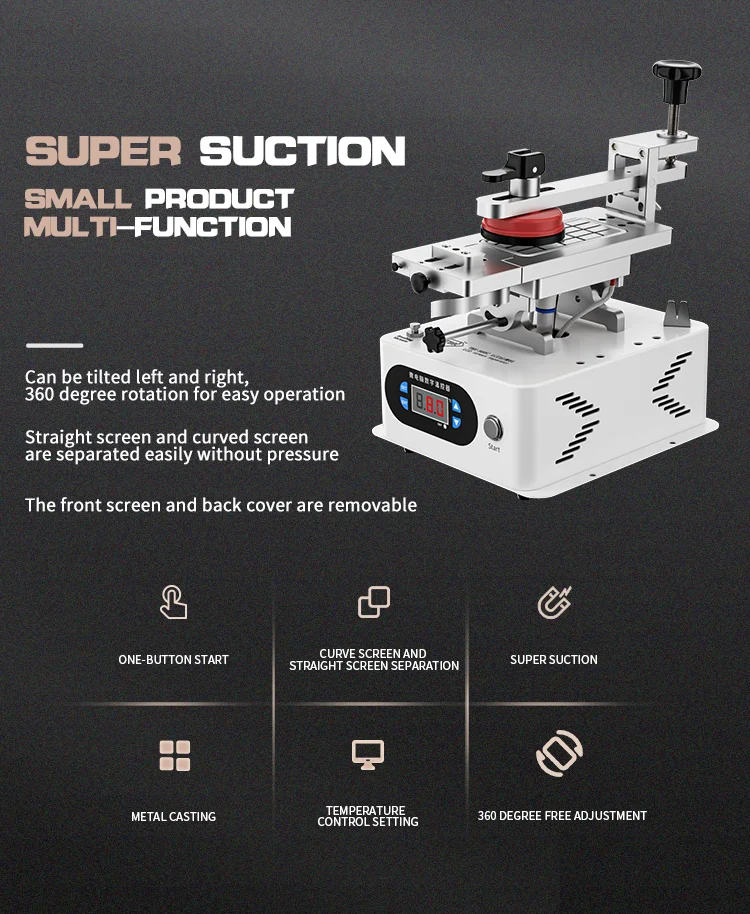 TBK988C Curved Screen Separator Frame Removal Heating of Mobile Phone LCD Screen Disassembly Machine