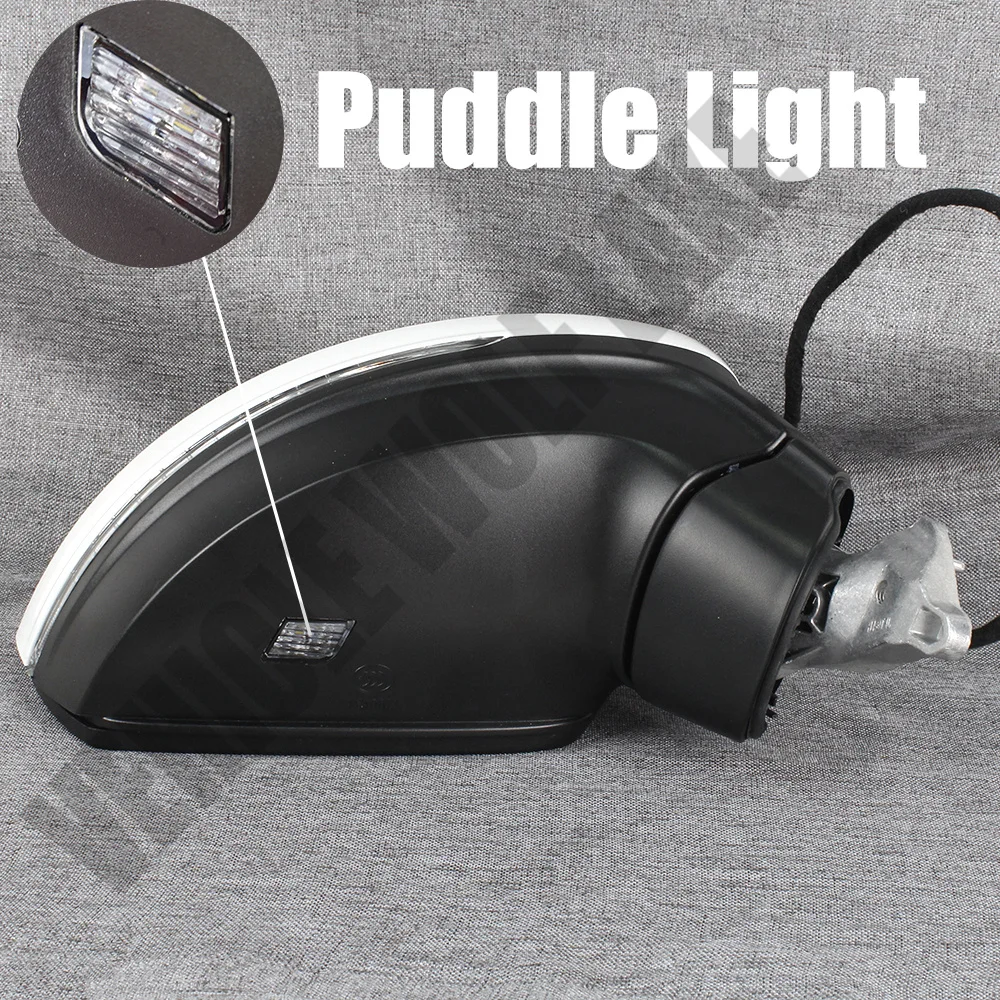 Untuk Volkswagen Tiguan 2017 2018 2019 2020 2021 2022 2023 sisi kanan 9-Pin putih dicat kaca spion Mirror