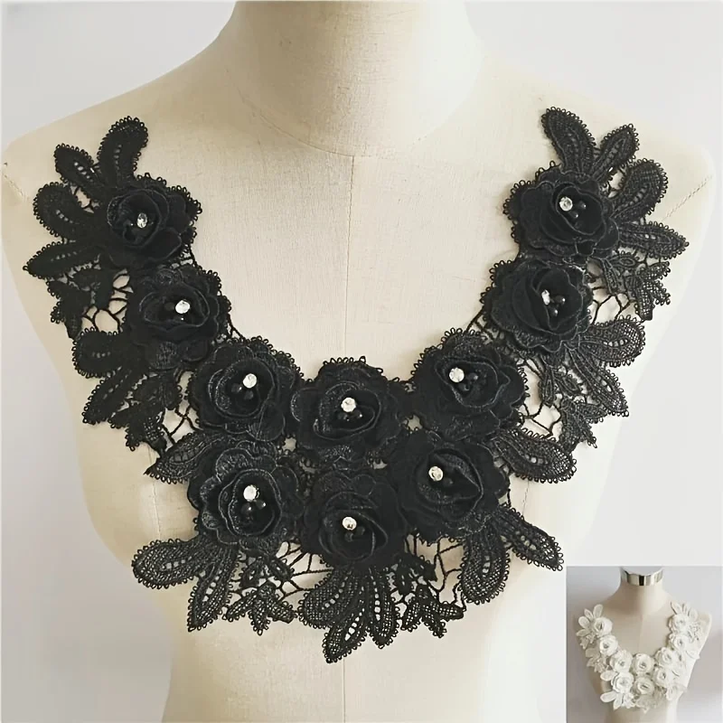 1pc Lace Collar Sewing Lace Neckline Exquisite Dress Sewing Fabric Embroidery DIY Clothing Applique