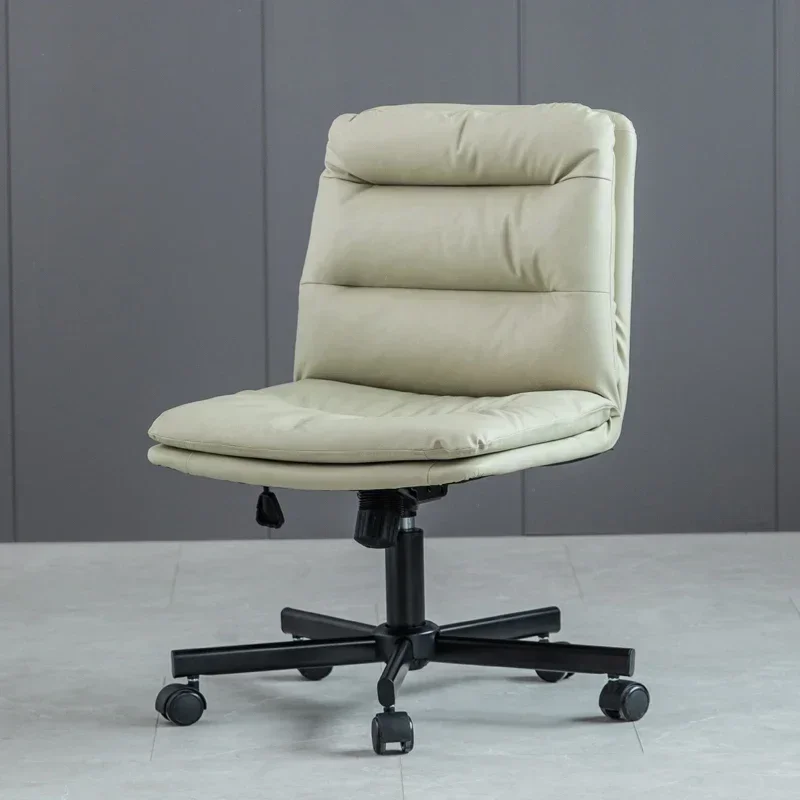 Nyaman Kursi Kantor mewah santai elastis kulit peregangan bingkai logam kaki kamar tidur Organizer furnitur Silla