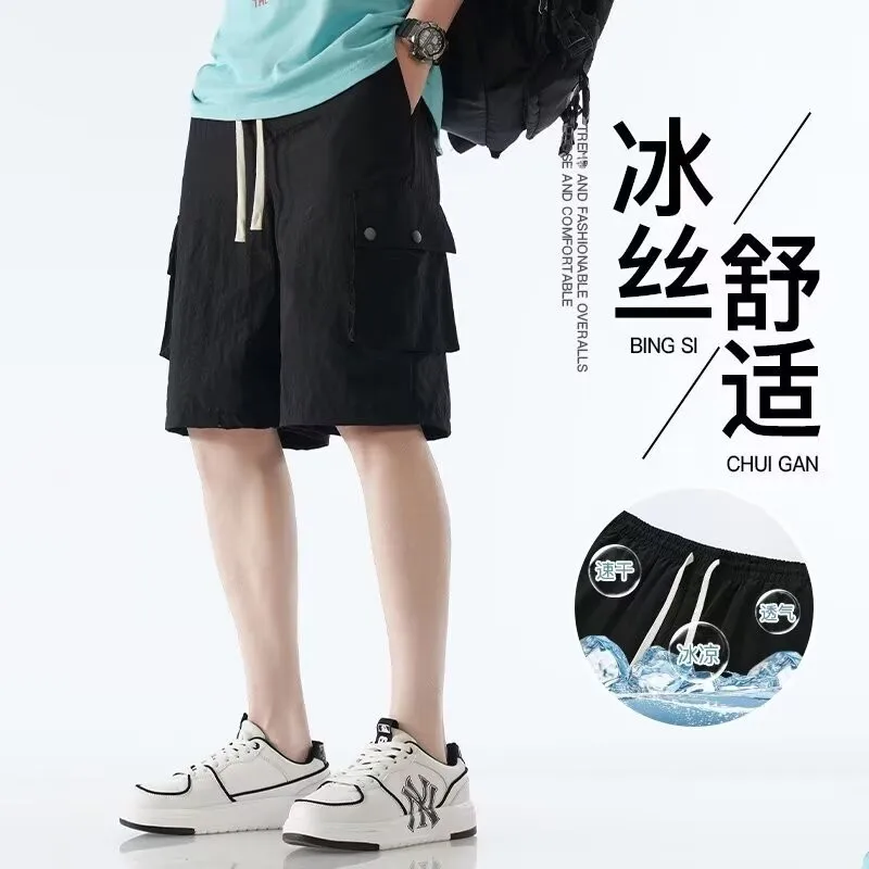 

Loose Straight Leg Men's Casual Pants Summer New Style Versatile Workwear Short Trousers Trendy Brand Youthful Energy Style