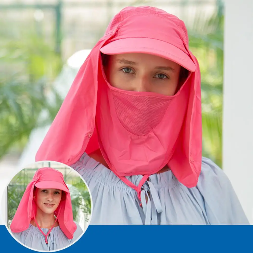 Chapeau de soleil d'été pour hommes et femmes, protection contre les UV, séchage rapide, chapeau de pêche en plein air, couvre-visage, rabat de cou, livraison directe, 360