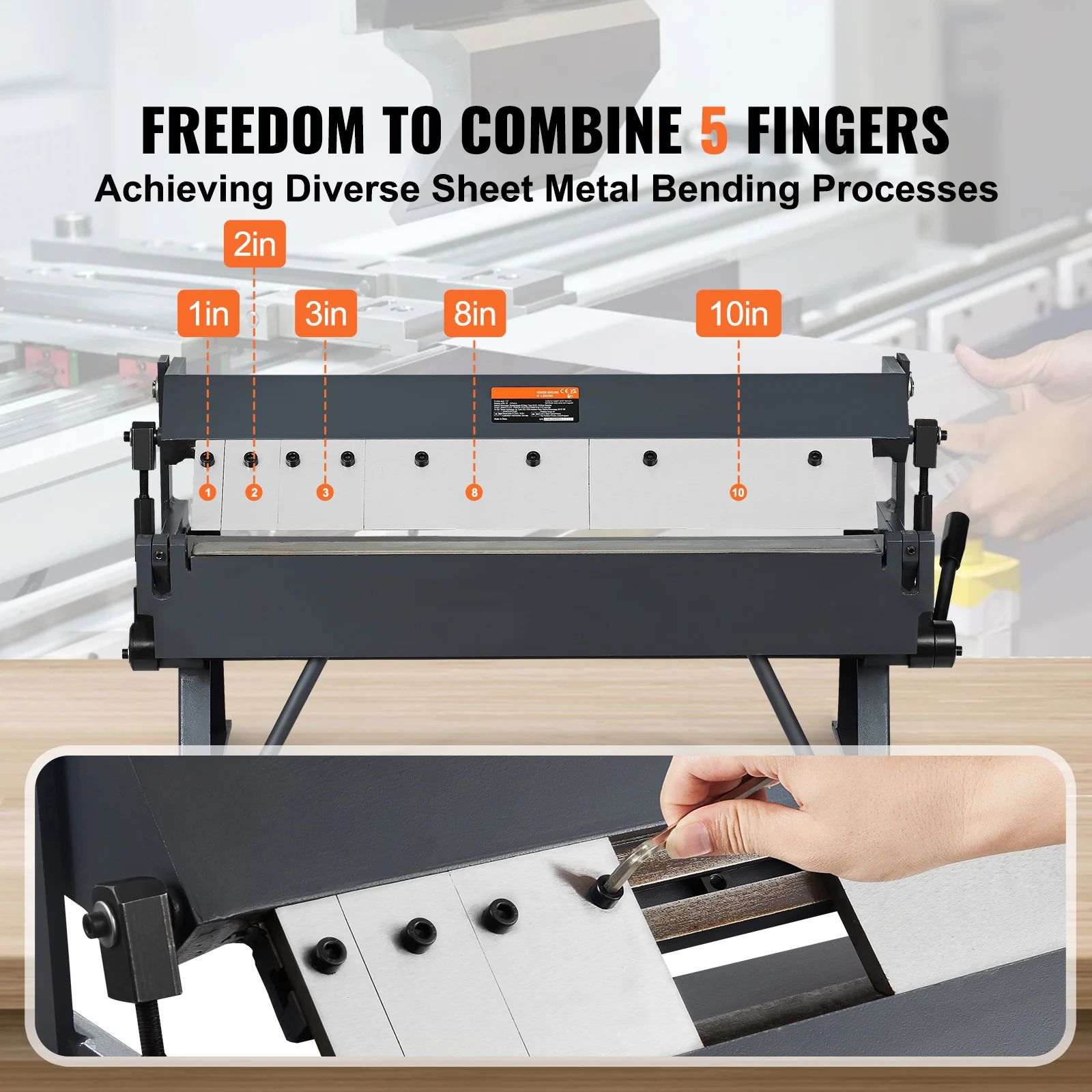 SucceBuy Box and Pan Brake 24Inch/36Inch/ 48Inch 0-130 Degrees Sheet Metal Bending Brake Portable Metal Bender for Metal Bending