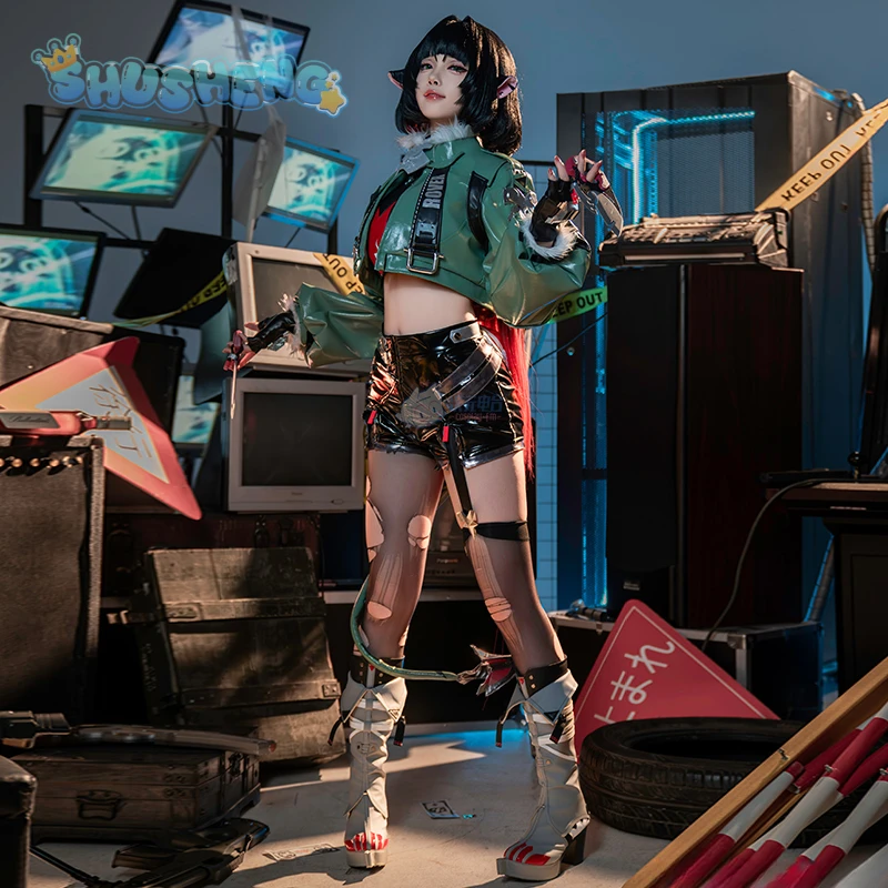 Jane Doe-Juego de Cosplay Zenless Zone Zero, disfraz Sexy de ratón para chica, riñonera con cola, calcetines, guantes, conjunto de accesorios, conjunto de fiesta de Carnaval