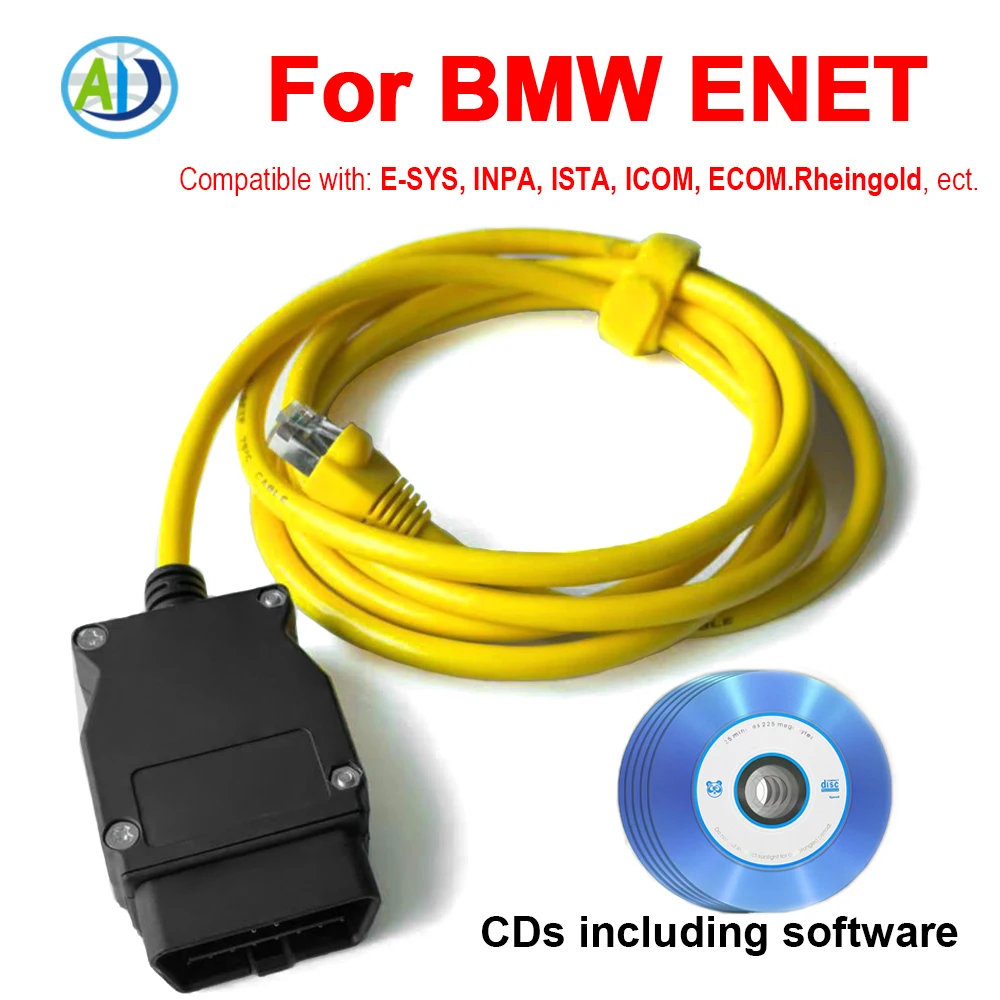 

Кабель Ethernet OBD2 для BMW F-серии, взлома, скрытое кодирование, программирование ECU, диагностический адаптер OBDII, разъем ENET RJ45 для ESYS