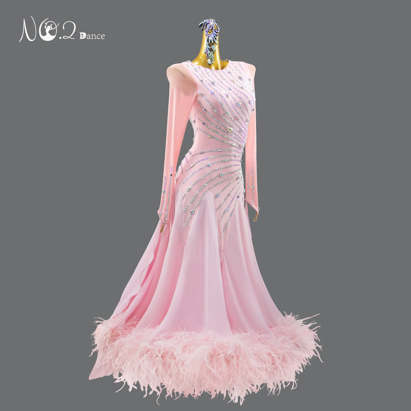 Modern Dance Competition Dress Girl Volume Clothes Line Costume For Women Female Suit Waltz Ballroom Jazz Evening Fashion outfit