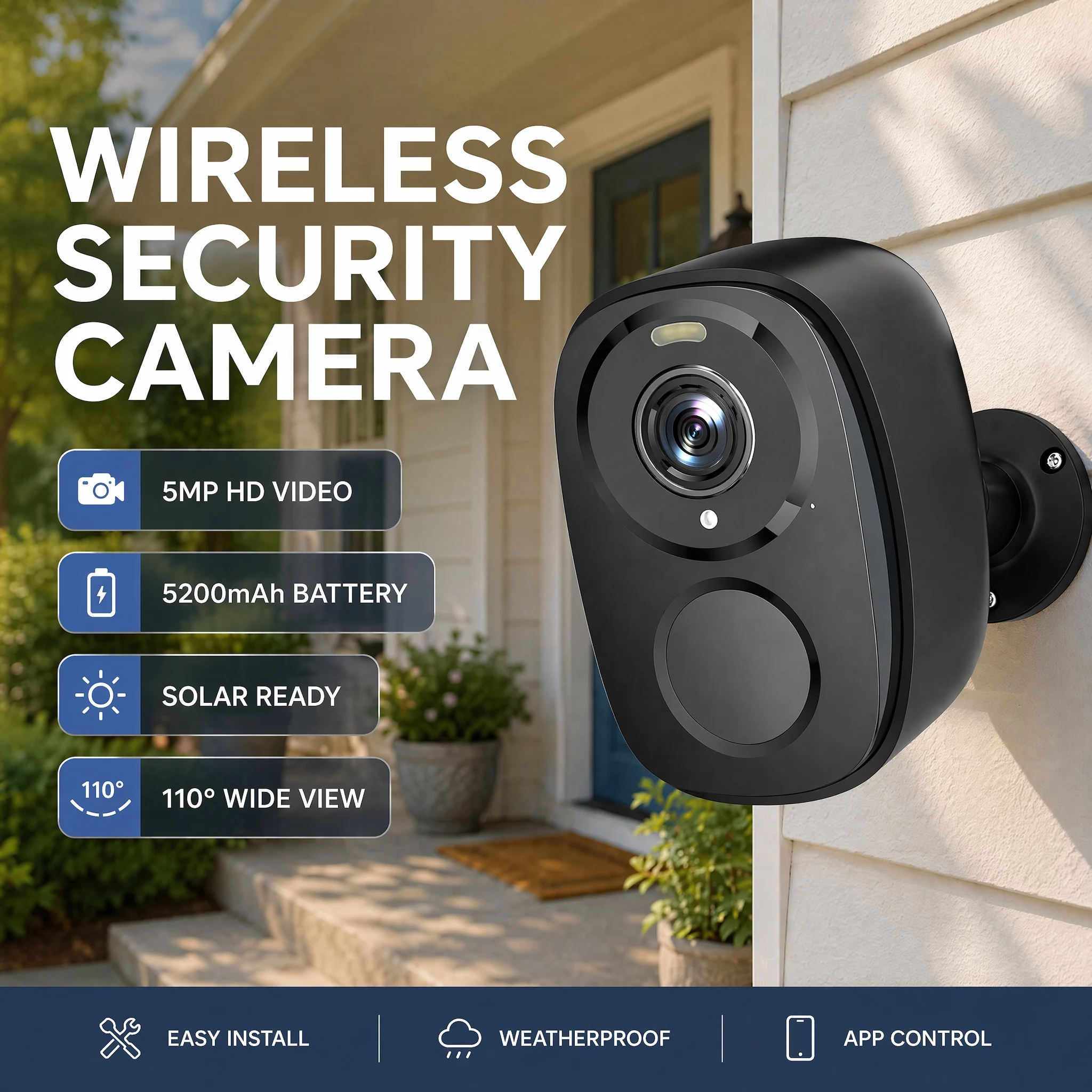 Kamera Baterai OKAM PRO HD 5MP 4G SIM Kamera Baterai 5200mAh 110 °   Kamera IP Luar Ruangan Sudut Lebar Tahan Air dengan Visi Malam Berwarna
