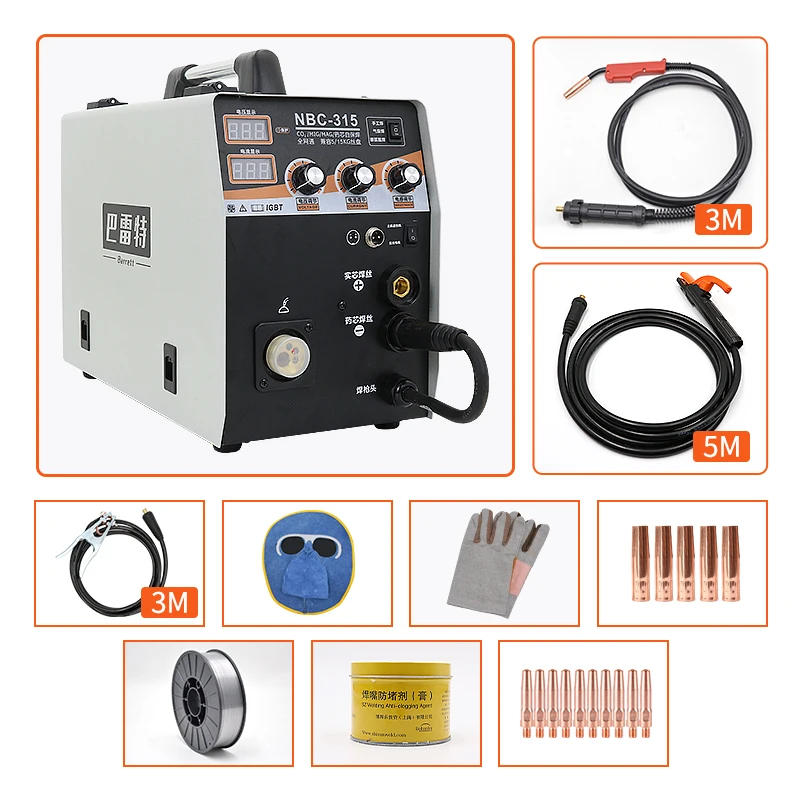 Barret MIG-315/350/500 220V/350V Mig Mma Lift Tig 3 in 1 saldatrice portatile integrità senza gas Igbt inverter saldatore