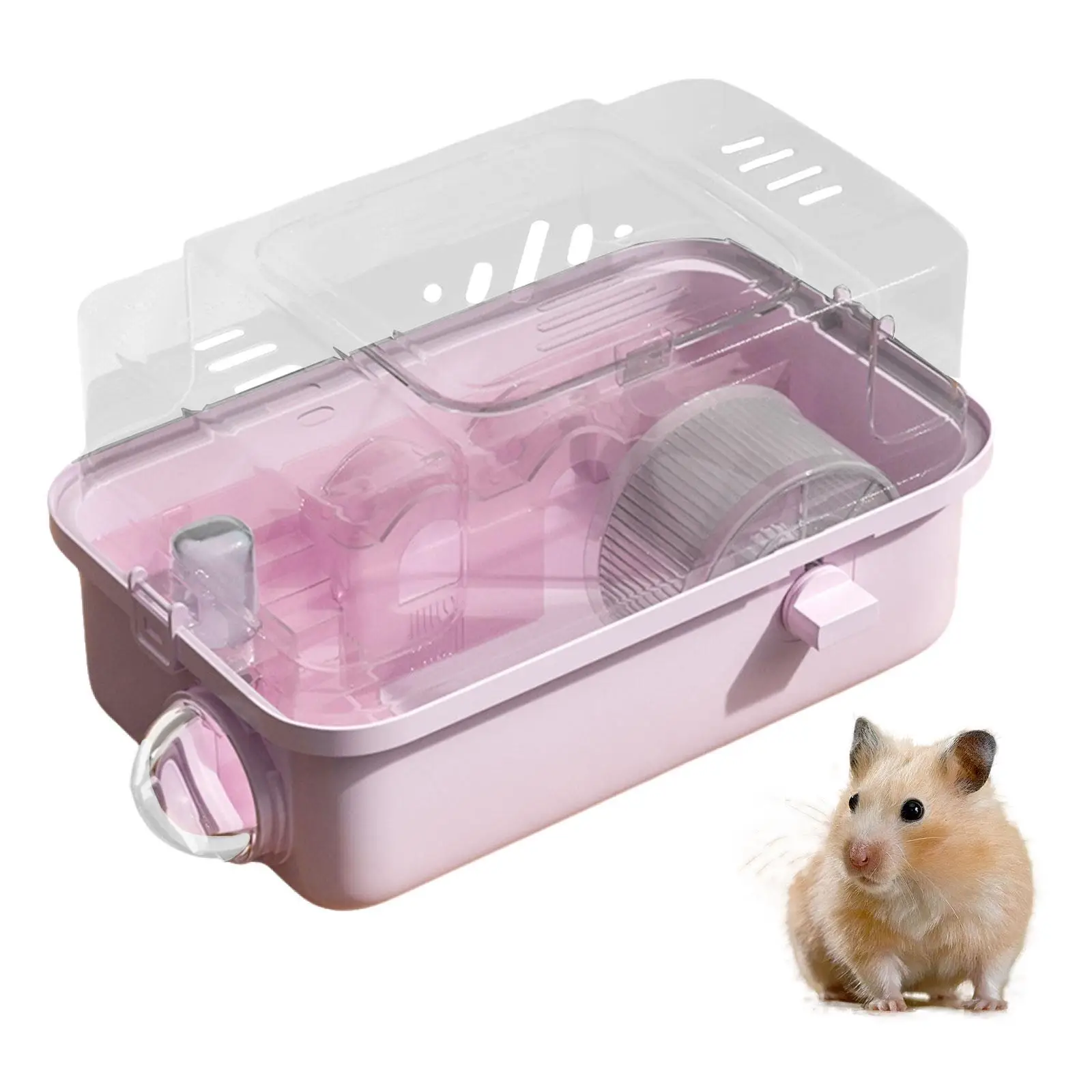 Grande gaiola de hamster com tampa transparente, casa de habitat de hamster para coelho, gerbils, ouriço, ratos, animais pequenos, suprimentos