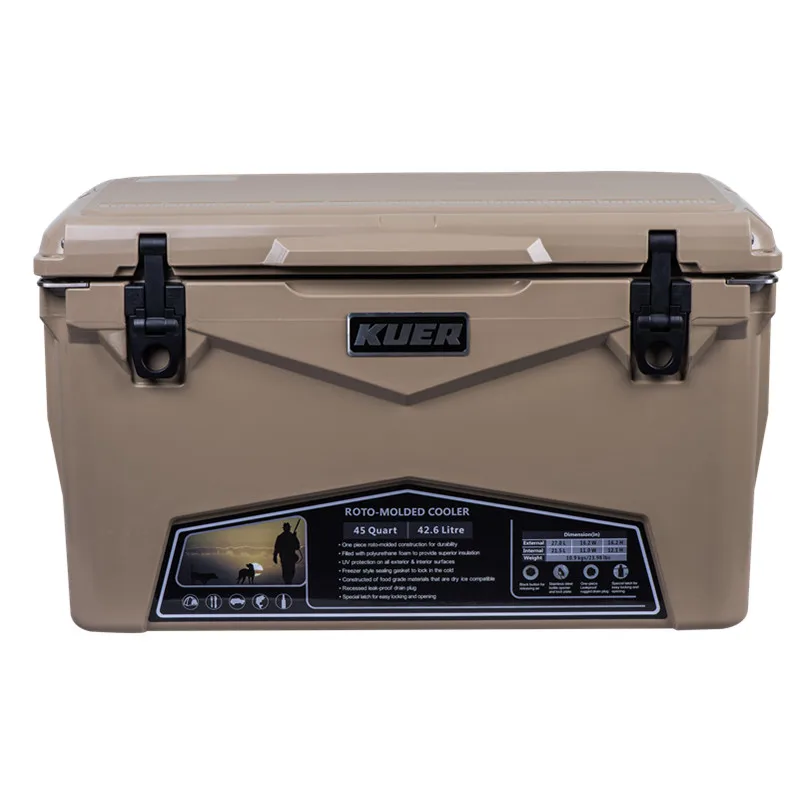 Camping and fishing water rotomolded ice chest cooler box outdoor ice cooler box