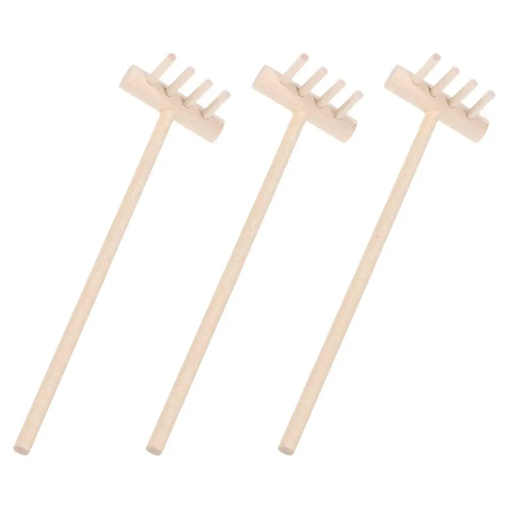 3Pcs Bamboo Mini Zen Garden Rakes Sand Tray Tools Classic Tabletop Sand Rake Accessories Desktop Zen Garden Tool