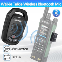 ABBREE Wireless Bluetooth Handheld Speaker Mic For BaoFeng UV-5R BF-888S Quansheng UV-K5 UV-K6 Two Way Ham Radio
