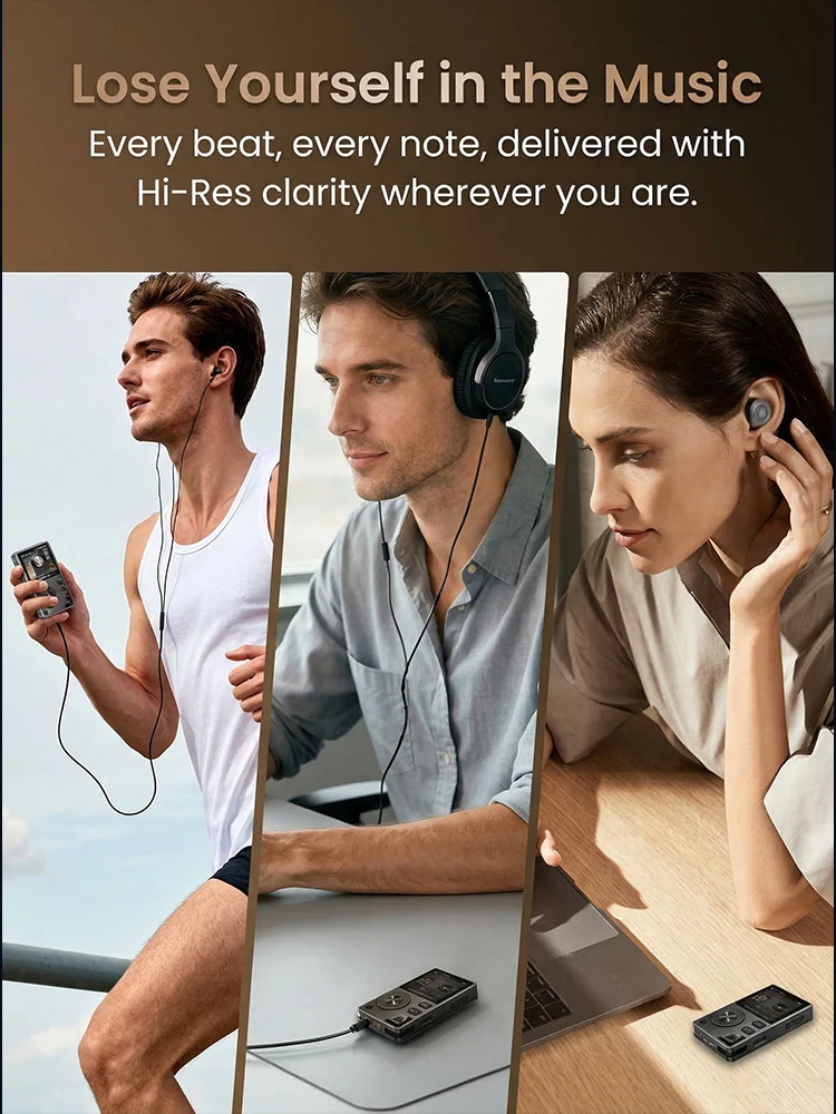HiFi Walker H2 DAP Musikplayer, MP3 Native DSD128, 64GB bis 512GB, ESS DAC-Chip, USB-DAC, Verlustfreier 2-Wege-Bluetooth LDAC – Detail 18