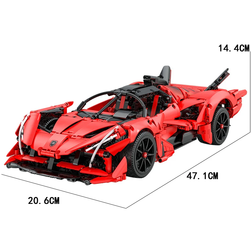 

Technical Building Block Radio 2.4Ghz Remote Control Super Sport Car 1:10 Scale Apollo Project EVO Model Vehicle Brick RC Toys
