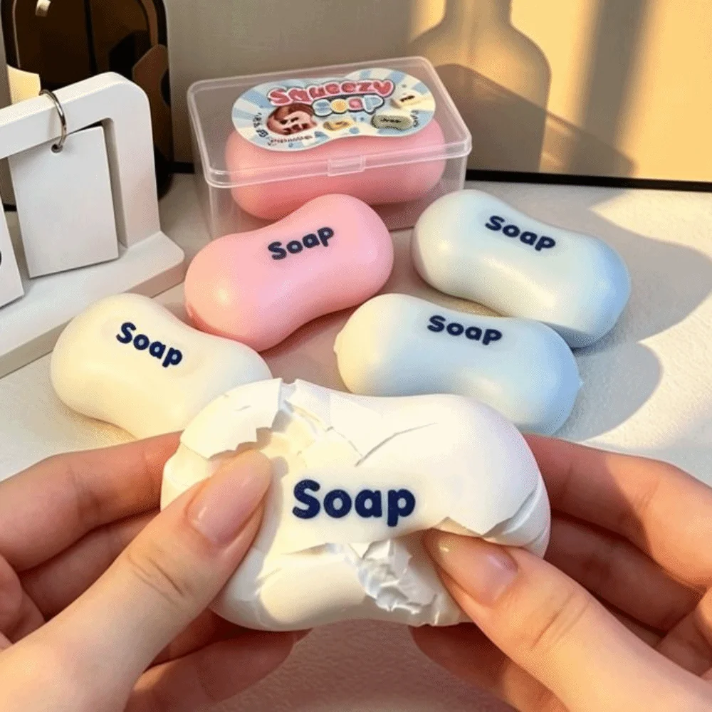 Wax Coating Crunchy Soap Squeeze Toy Sound Crispy Finger Relax Soap Ball Squishy Sensory Fidget Pinch Crunchy Fidget Toy