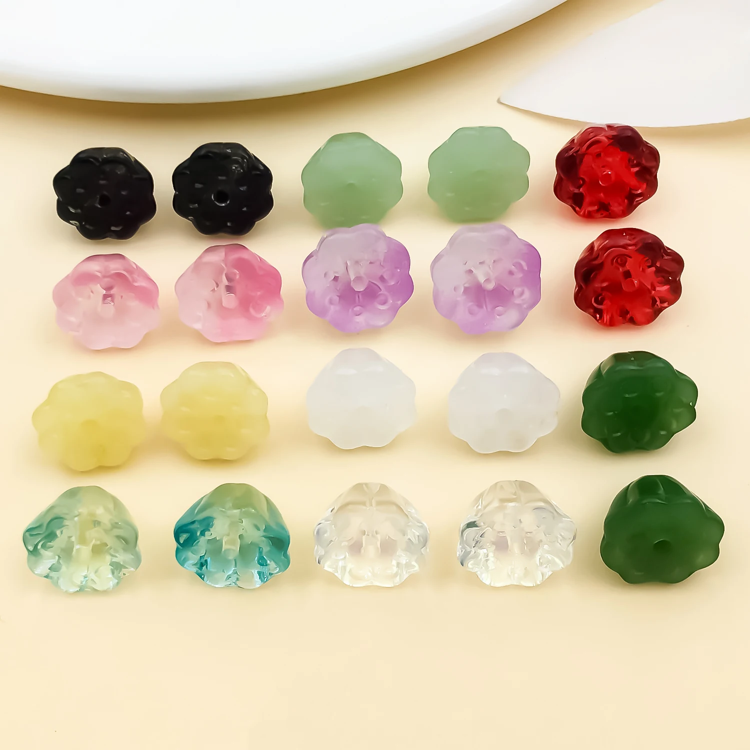 5pcs/20pcs Glass lotus pod Pendant Jewelry Making DIY Keychain Earrings Charms for Jewelry Bracelets Necklace