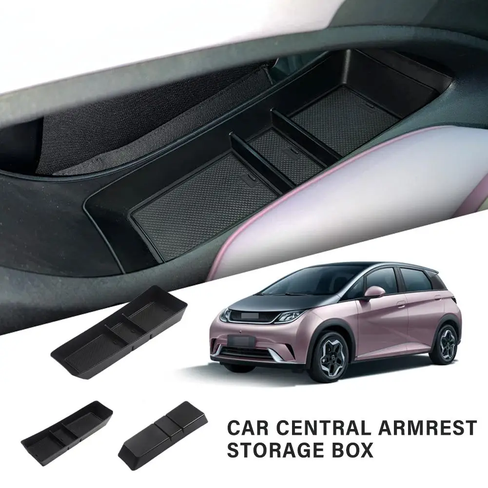 Car Central Armrest Storage Box ABS For BYD Dolphin 2023 2024 EV Center Console Organizer Containers Tray Dolphin Accessories