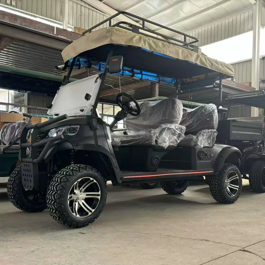 MMC قابل للتخصيص فاخر 2/4/6 مقاعد 4000/5000/7000/10000/15000 واط على الطرق الوعرة 4WD سيارة جولف عربة جولف كهربائية #5