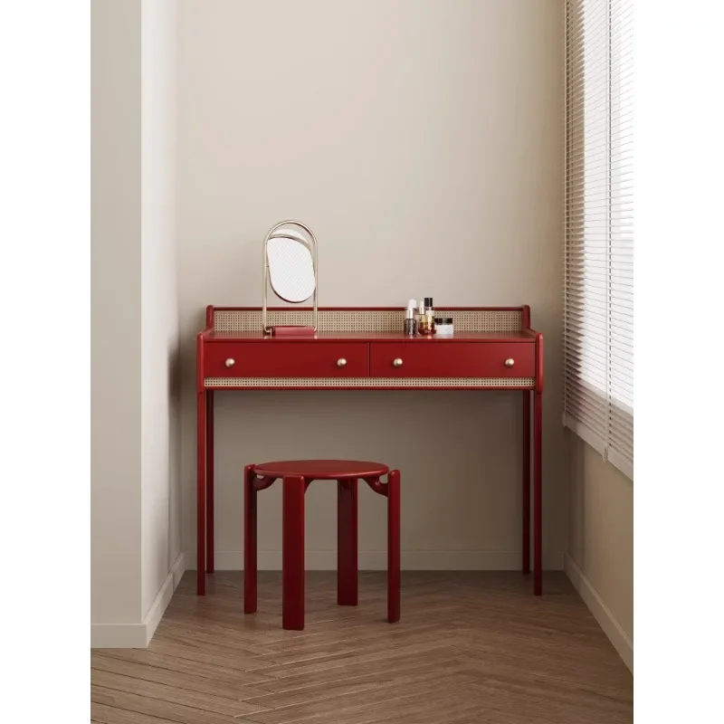 40 L Simple light luxury rattan dresser light luxury atmosphere bedroom furniture makeup table design table