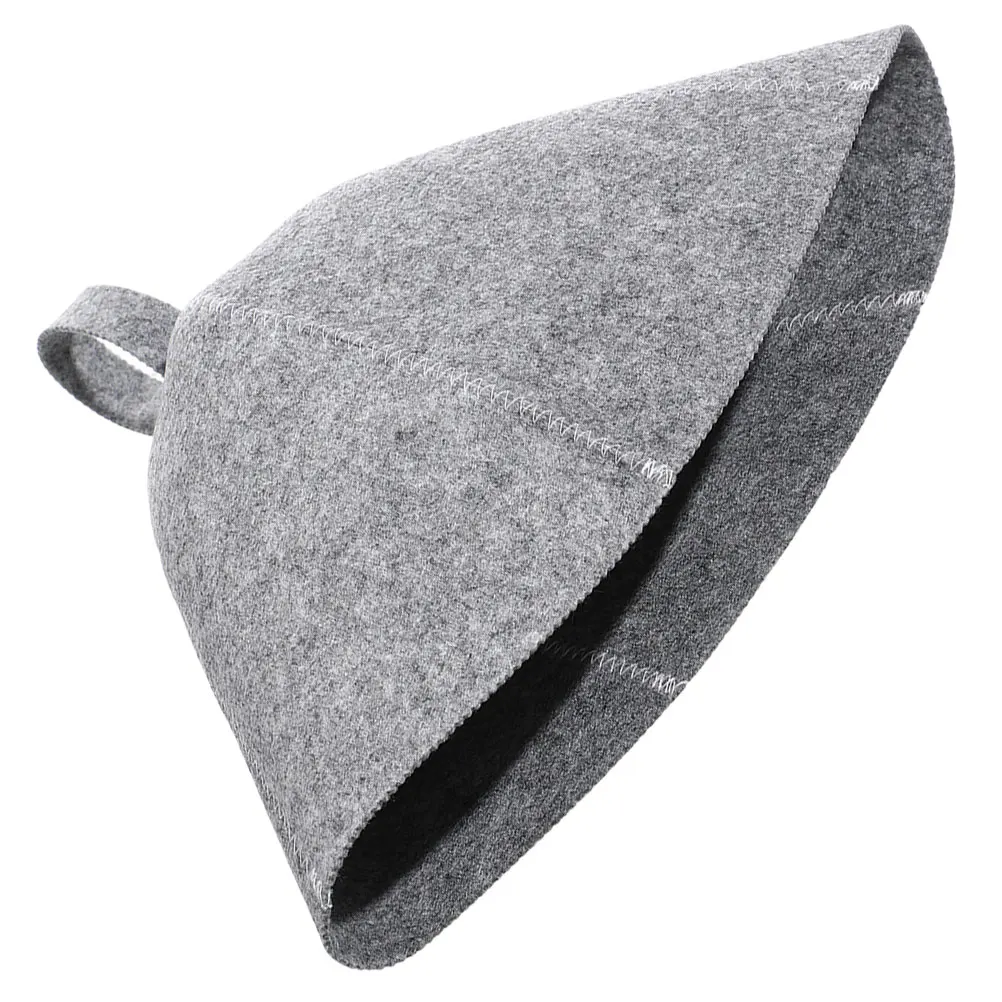 

Thick Sauna Hat Gray Felt Bath Spa Cap Lightweight Comfortable Shower Accessories Fits Most Adults Female Users