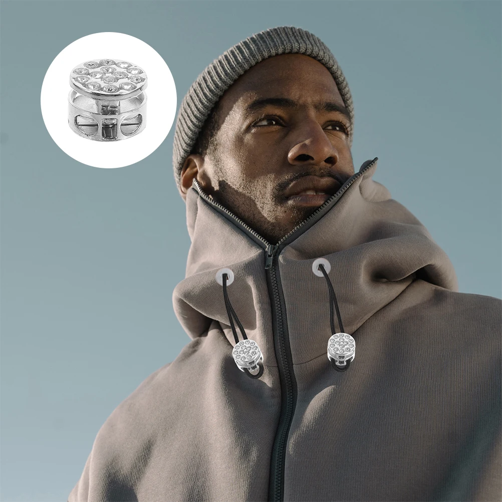 

Metal Spring Buckle Elastic Cord with Adjustable Bell Shaped Locks Black Toggle