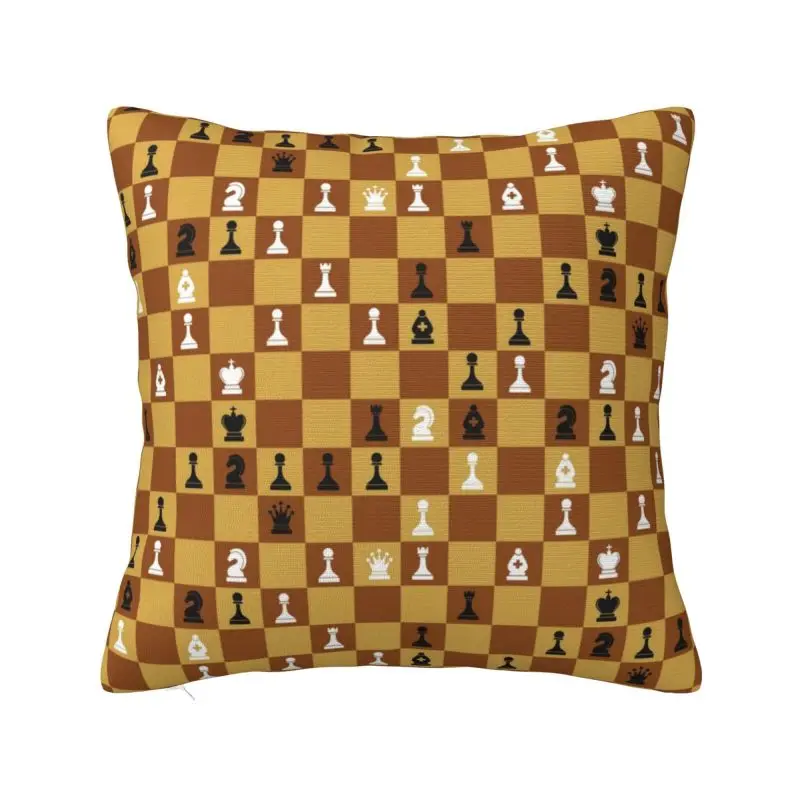 Chess Board Pillow Case 45x45cm Bedroom Decoration Nordic Chessboard Game Player Cushion Decoration Salon Square Pillowcase